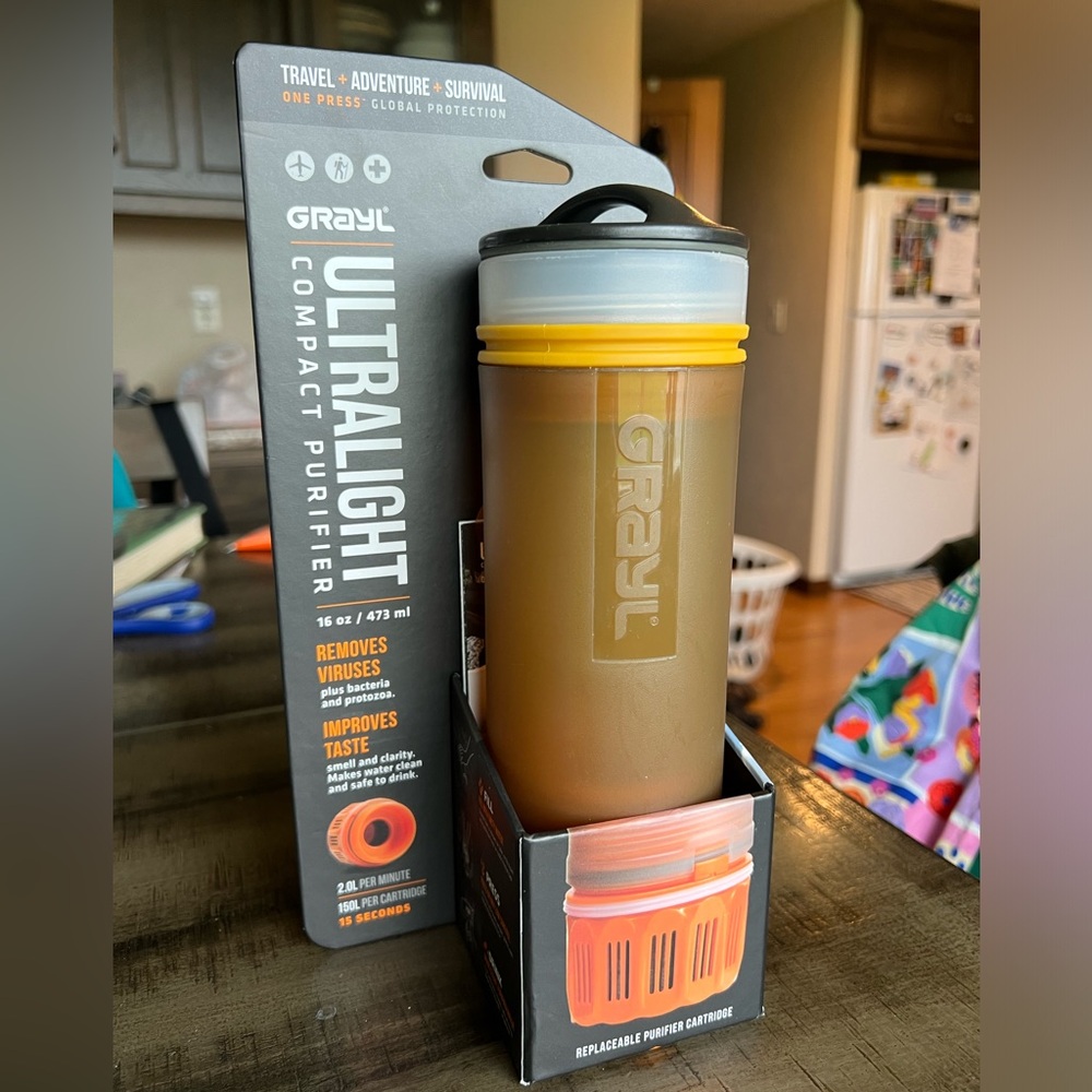 Grayl Water Bottle with Filter, 16.9 oz